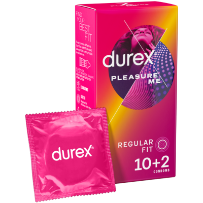 Durex Pleasure Me Latex 10's + 2 Free Condoms