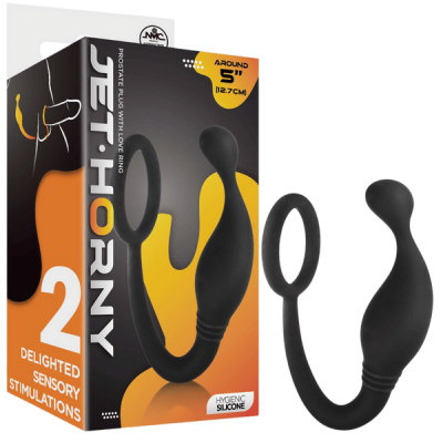 Prostate Plug with Love Ring - 5" (Black)