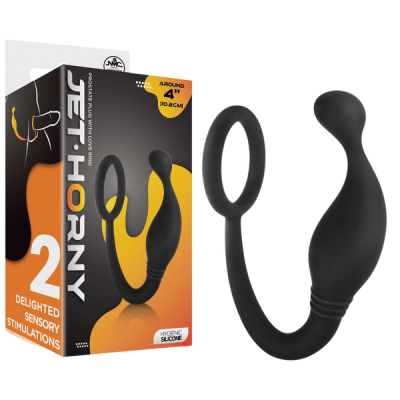Prostate Plug with Love Ring - 4" (Black)
