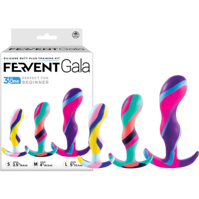 Fervent Gala 3in1 Silicone Butt Plug Training Kit (Multi Colour)
