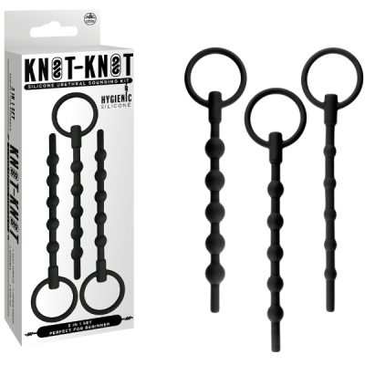 Knot Knot 3in1 Urethral Sounding Kit - Ribbed (Black)