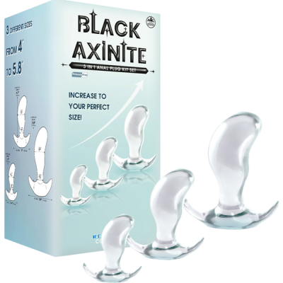 3 In 1 Anal Plug Kit Set (Bent Clear)