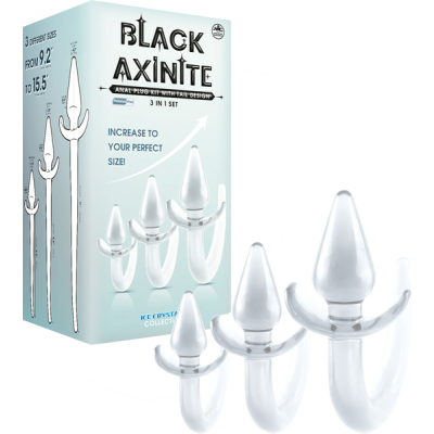 3 In 1 Anal Plug Kit with Tail (Clear)