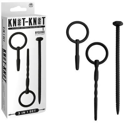 Knot Knot 3in1 Urethral Sounding Kit - Screw (Black)