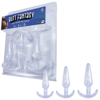 Butt Fantasy - Triple Tapered Anal Plug Set (Clear)