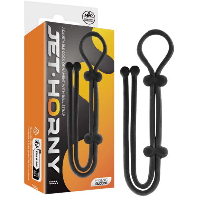 Jet Horny Adjustable Cock Ring with Ball Strap