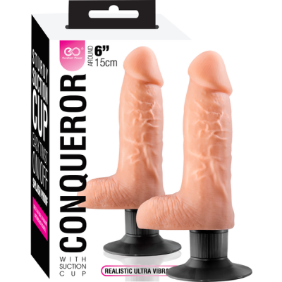 Conqueror Dildo Vibrator - 6" (Light Skin Tone)