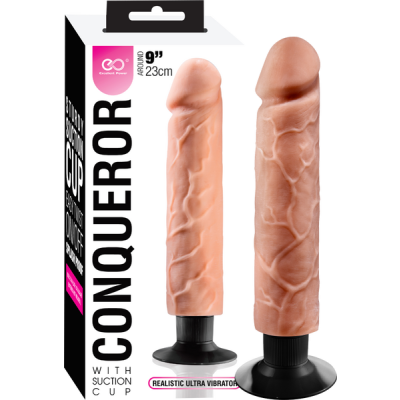 Conqueror Dildo Vibrator - 9" (Light Skin Tone)
