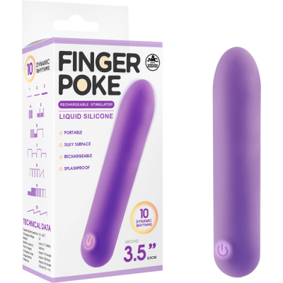 Finger Poke Rechargeable Stimulator - 3.5" (Purple)
