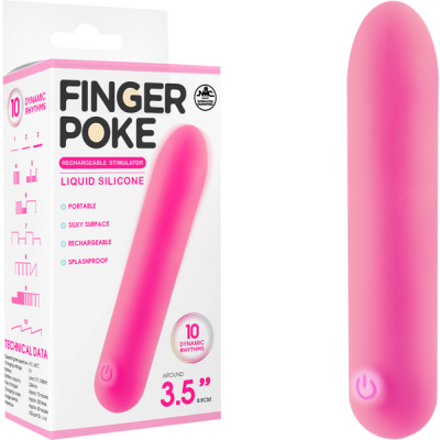 Finger Poke Rechargeable Stimulator - 3.5" (Pink)