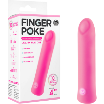 Finger Poke Rechargeable Stimulator - 4" (Pink)