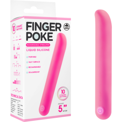 Finger Poke Rechargeable Stimulator - 5" (Pink)