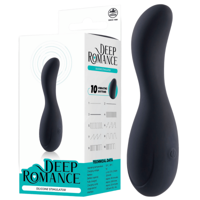 Deep Romance Silicone Stimulator - 4.8" (Black)
