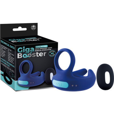 Dual Motor Cock Ornament with Scrotal Stimulator (Blue)