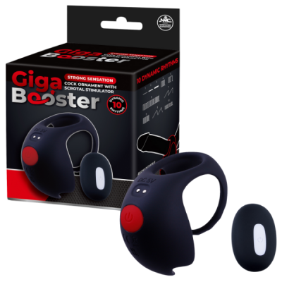 Cock Ornament with Scrotal Stimulator (Black)