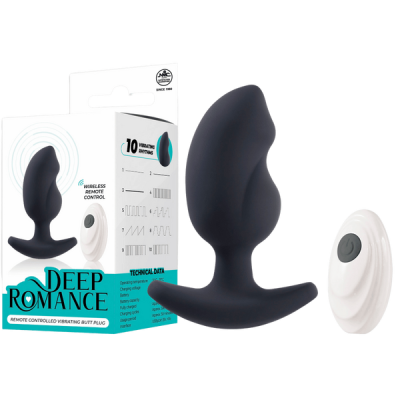 Deep Romance Vibrating Butt Plug (Black)