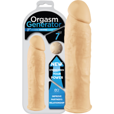Orgasm Generator Vibrating Sleeve 7" (Light Skin Tone)