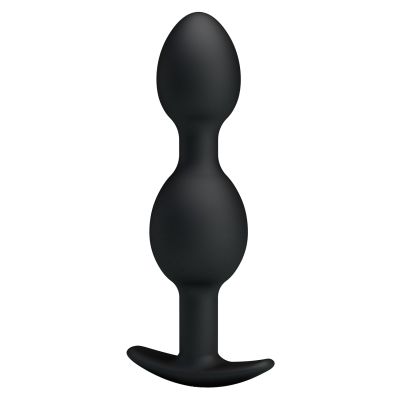 Anal Stimulating Balls Butt Plug 4.92" (Black)