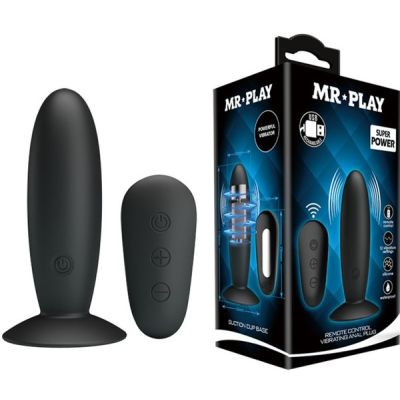 Mr. Play Remote Controlled Vibrating Anal Plug (Black)
