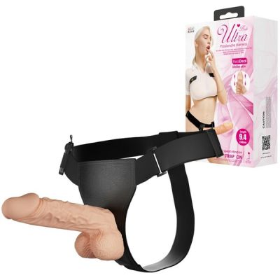 Ultra Passionate Harness with Vibrating Dildo - 9.4" - Pretty Love (Light Skin Tone)