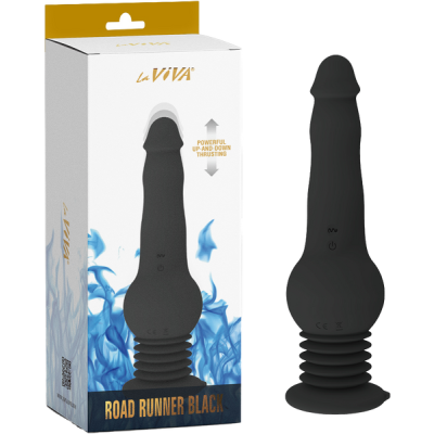 Road Runner Vibrating, Rotating, & Thrusting Vibrator (Black)