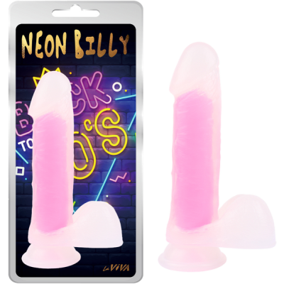 Neon Billy Dildo - 7.6" - Laviva (Glow Pink)