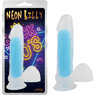 Neon Billy Dildo - 7.6" - Laviva (Glow Blue)