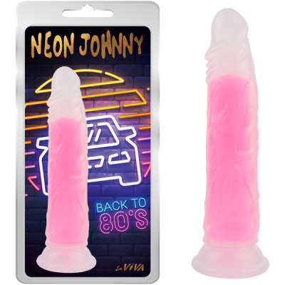Neon Johnny Dildo - 8.4" - Laviva (Glow Pink)