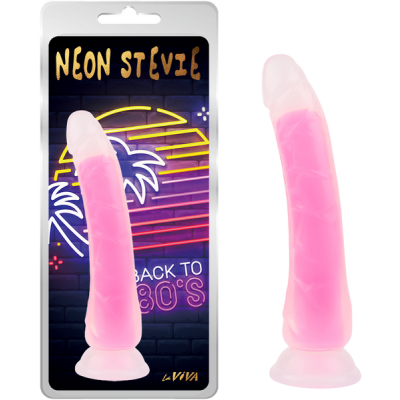 Neon Stevie Dildo - 8.4" - Laviva (Glow Pink)