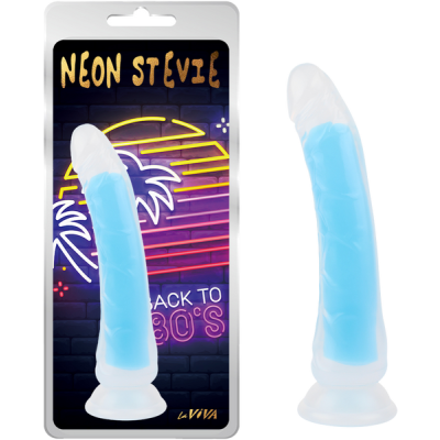 Neon Stevie Dildo - 8.4" - Laviva (Glow Blue)