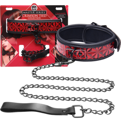 Crimson Tied Collar With Leash