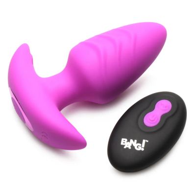 Bang! Rotating & Vibrating Butt Plug with Remote (Purple)