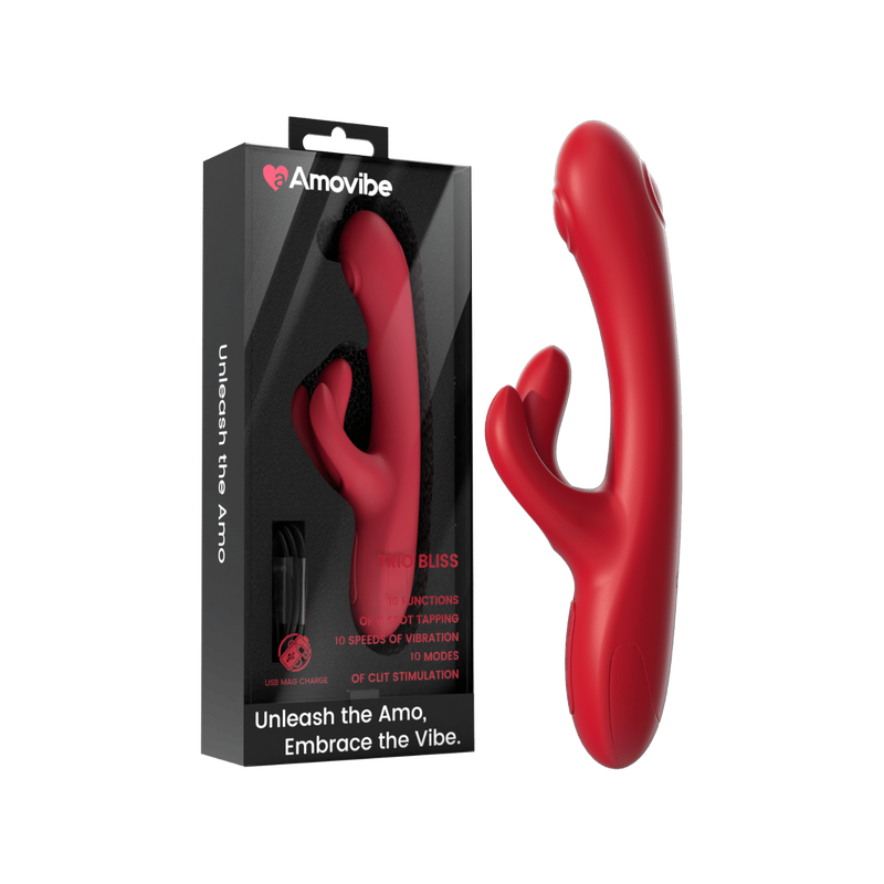 Trio Bliss Vibrator - Amovibe (Red)