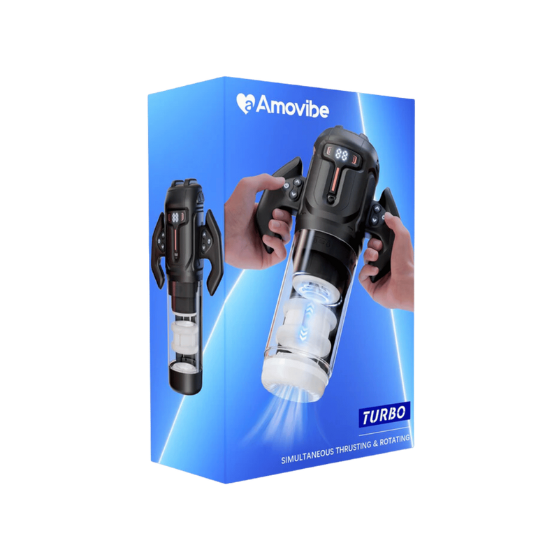 Turbo - Thrusting & Rotating Masturbator - Amovibe (Black)