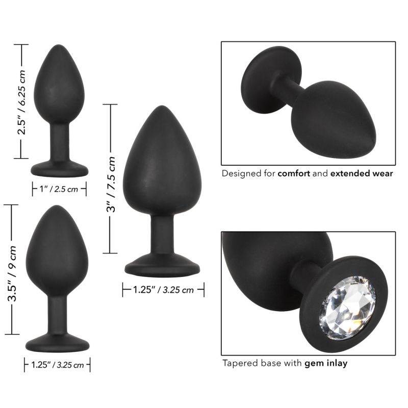 Silicone Gem Anal Exerciser Kit (Black)