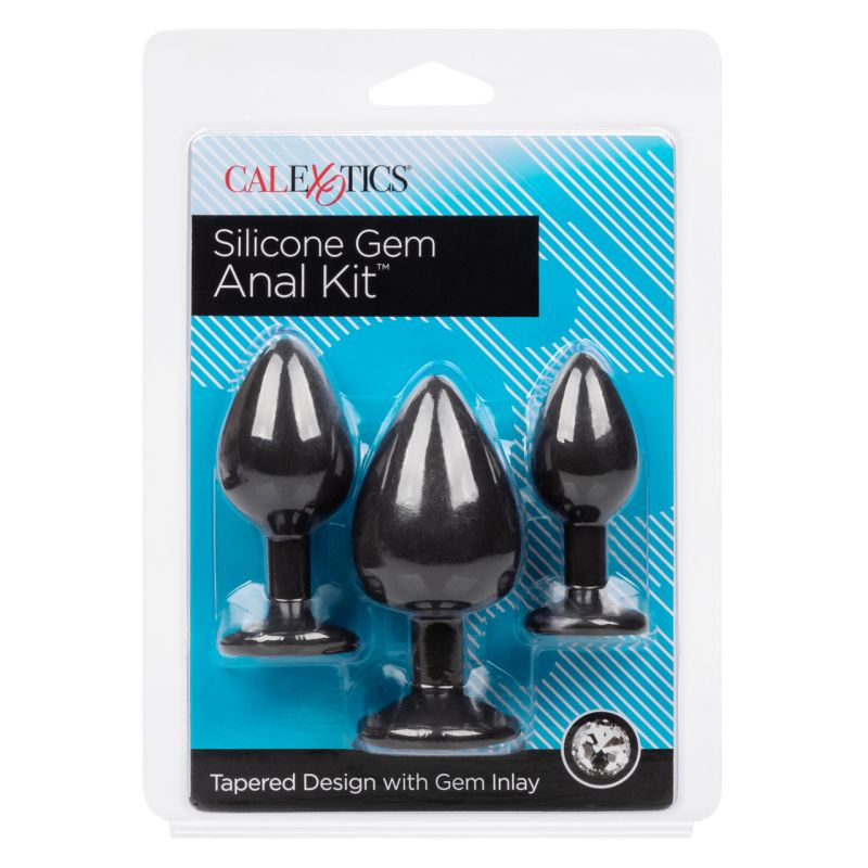 Silicone Gem Anal Exerciser Kit (Black)