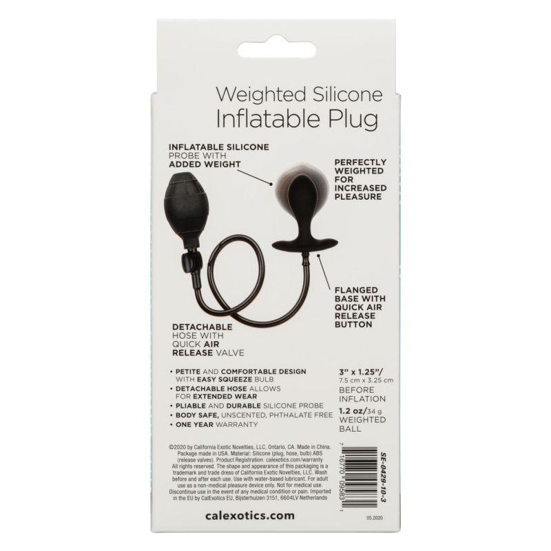 Weighted Silicone Inflatable Plug (Black)