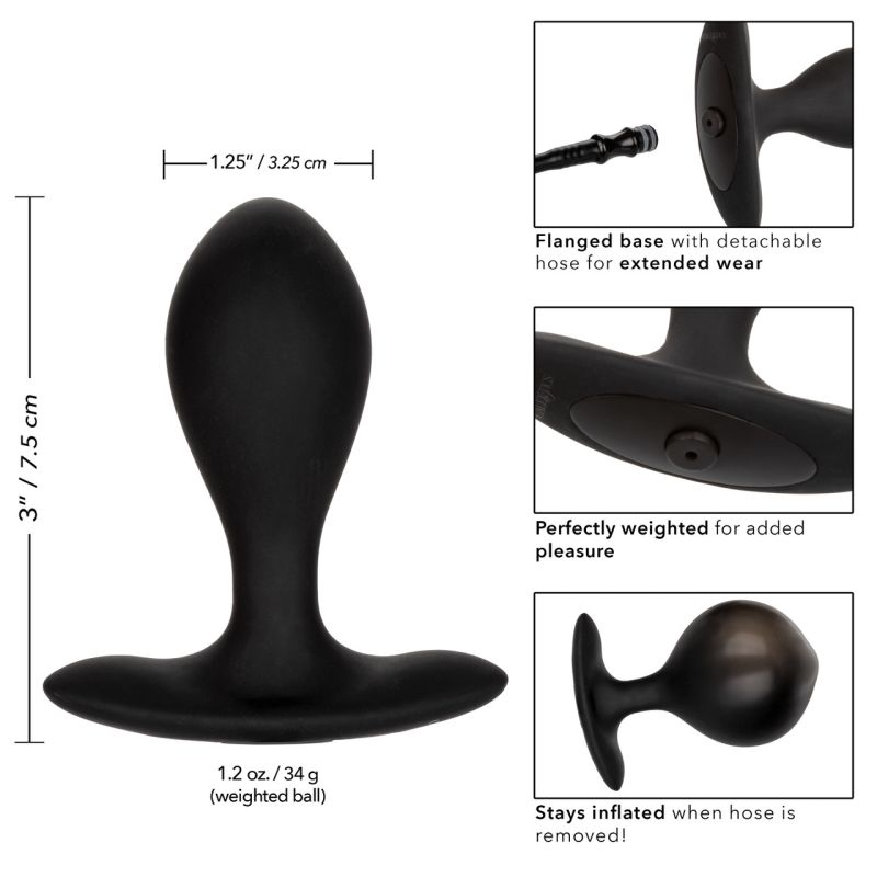 Weighted Silicone Inflatable Plug (Black)