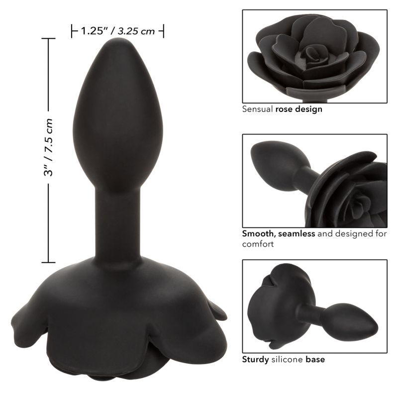 Forbidden Small Rose Anal Plug - Calexotics (Black)