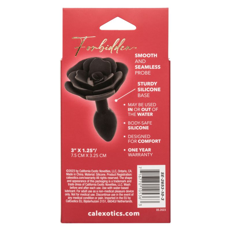Forbidden Small Rose Anal Plug - Calexotics (Black)