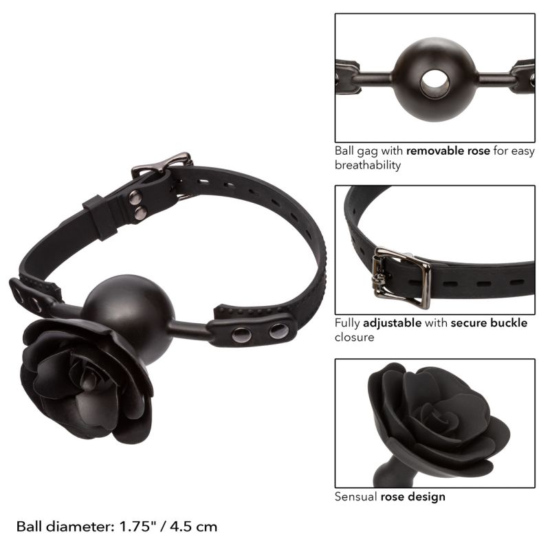 Forbidden Removable Rose Gag (Black)
