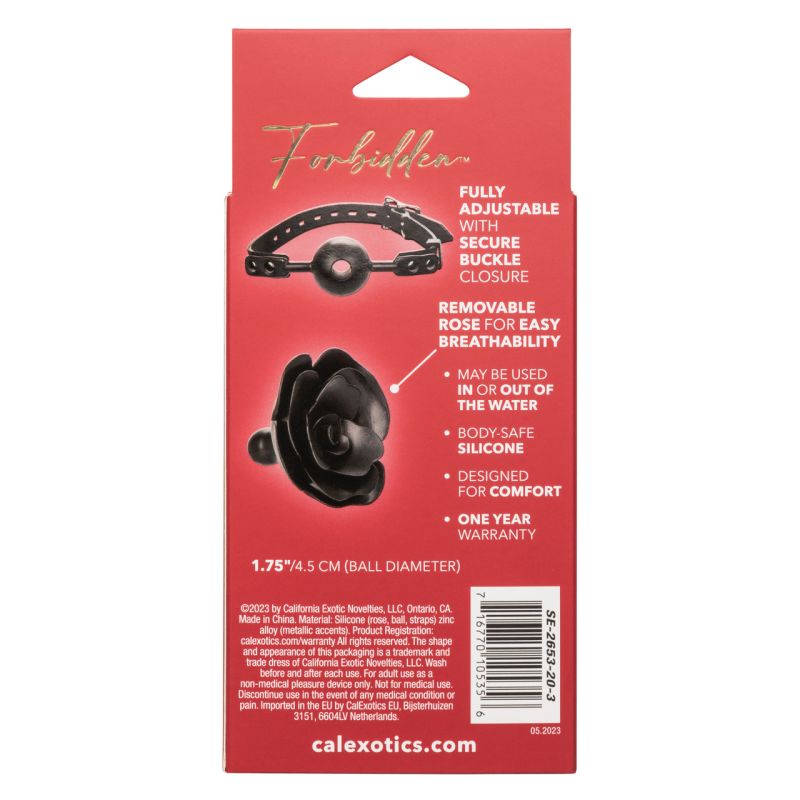 Forbidden Removable Rose Gag (Black)