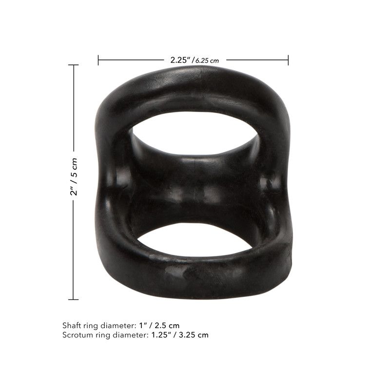 Snug Tugger Double Cock Ring - Calexotics (Black)
