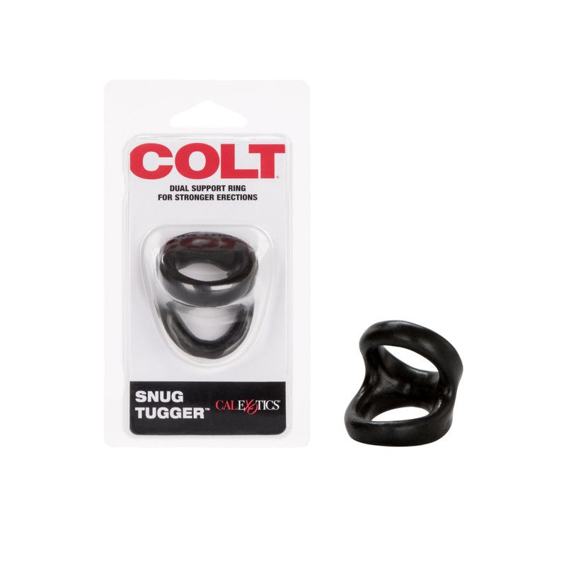 Snug Tugger Double Cock Ring - Calexotics (Black)