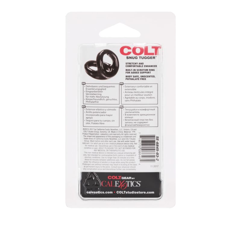 Snug Tugger Double Cock Ring - Calexotics (Black)