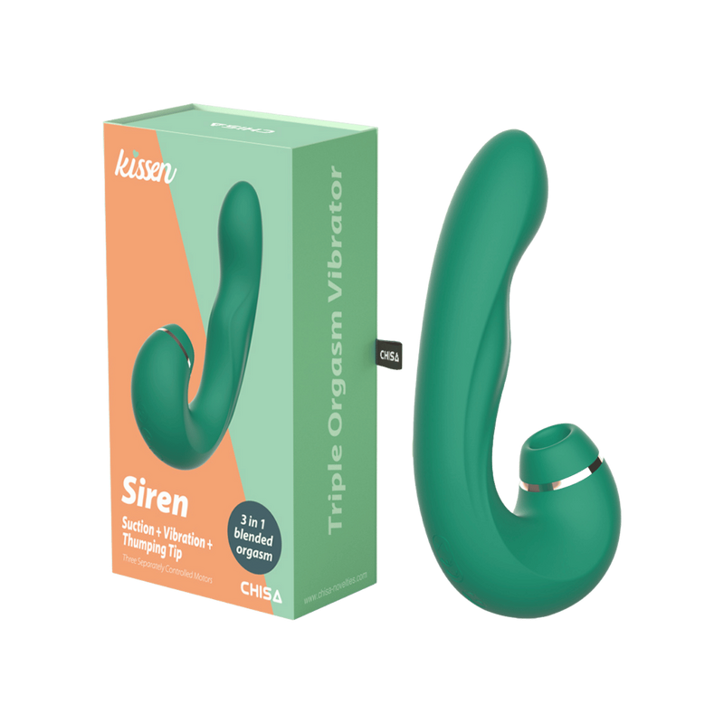 Siren 3in1 C-Shaped Vibrator (Teal)