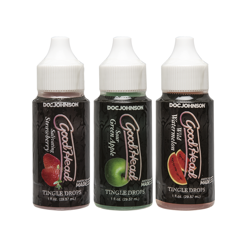GoodHead Tingle Drops - Wild Watermelon, Sour Green Apple, Salivating Strawberry (3 Pack)