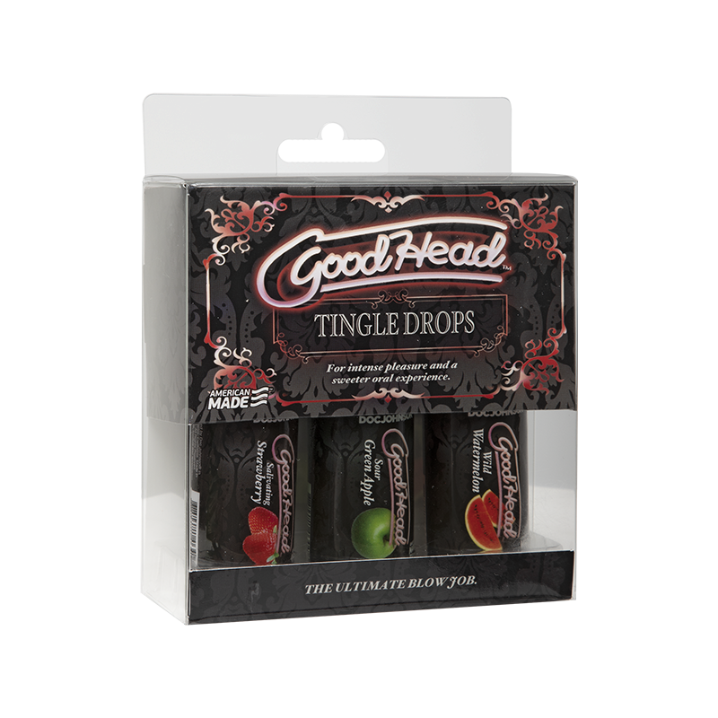 GoodHead Tingle Drops - Wild Watermelon, Sour Green Apple, Salivating Strawberry (3 Pack)