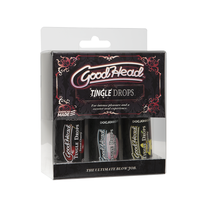 GoodHead Tingle Drops - Sweet Cherry, Cotton Candy, French Vanilla (3 Pack)