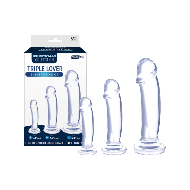 Triple Lover 3 In 1 Training Kit - Ice Crystals Collection - Excellent Power (Clear)